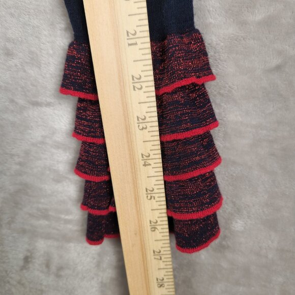 Club Monaco Sweater Navy Blue with Metallic Ruffles Sleeve Womens Size M - Picture 7 of 7